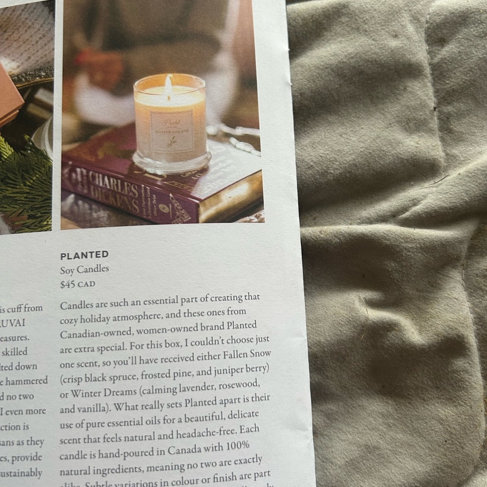 Soy Candle - Cream NIB Jilly Box “Fallen Snow”